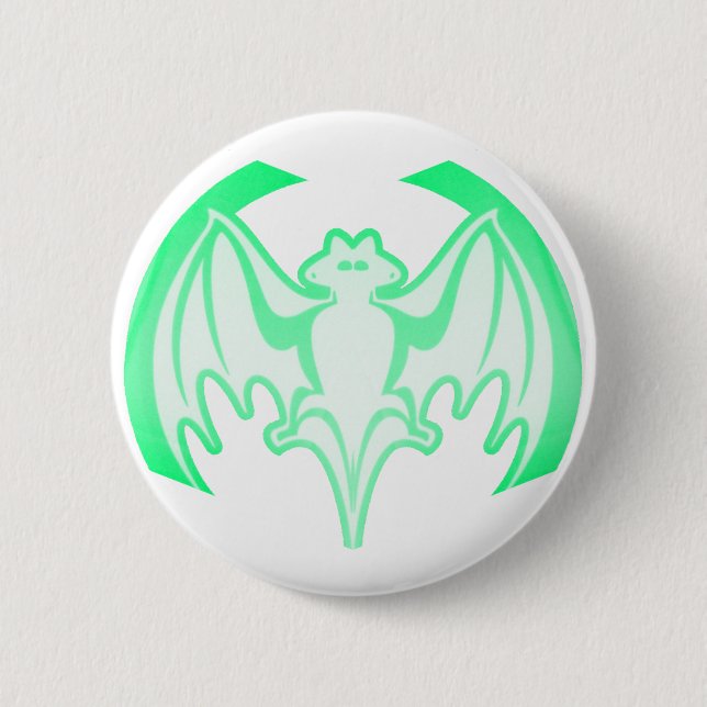 Bóton Redondo 5.08cm Bat Green Inv The MUSEUM Zazzle Gifts (Frente)