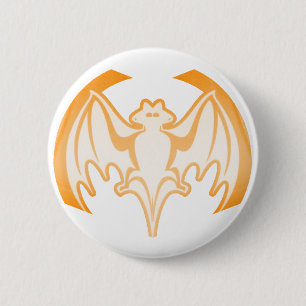 Bóton Redondo 5.08cm Bat Orange Inv The MUSEUM Zazzle Gifts