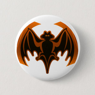 Bóton Redondo 5.08cm Bat Orange O MUSEUM Zazzle dá presentes