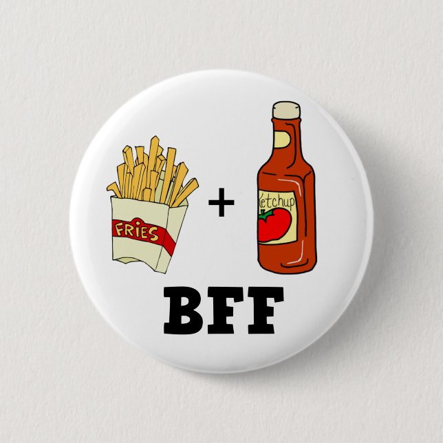 Bóton Redondo 5.08cm Batatas fritas e Ketchup BFF (Frente)
