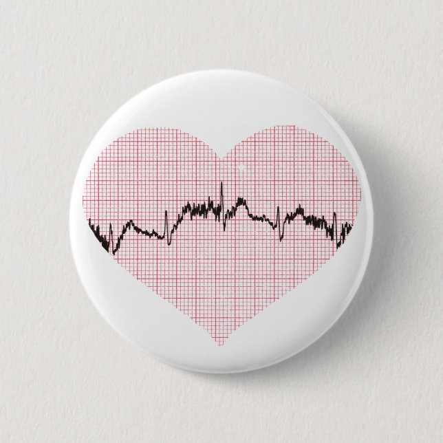 Bóton Redondo 5.08cm Batimento cardíaco III (Frente)