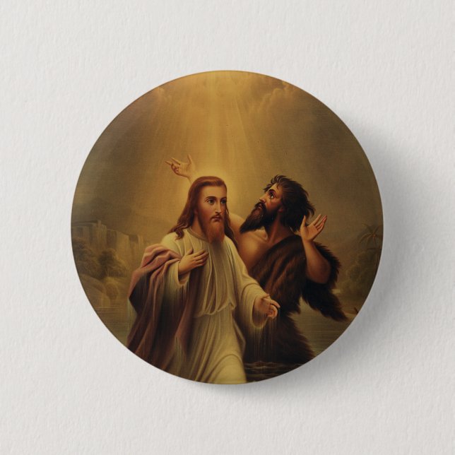 Bóton Redondo 5.08cm Batismo de Jesus Cristo (Frente)