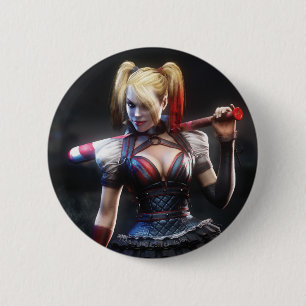 Bóton Redondo 5.08cm Batman Arkham Knight   Harley Quinn com Bat