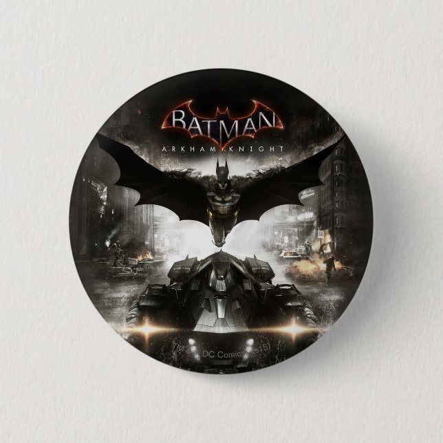 Bóton Redondo 5.08cm Batman Arkham Knight Key Art (Frente)