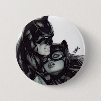 Bóton Redondo 5.08cm Batman & Catwoman ~ Bruce Wayne & Selina Kyle