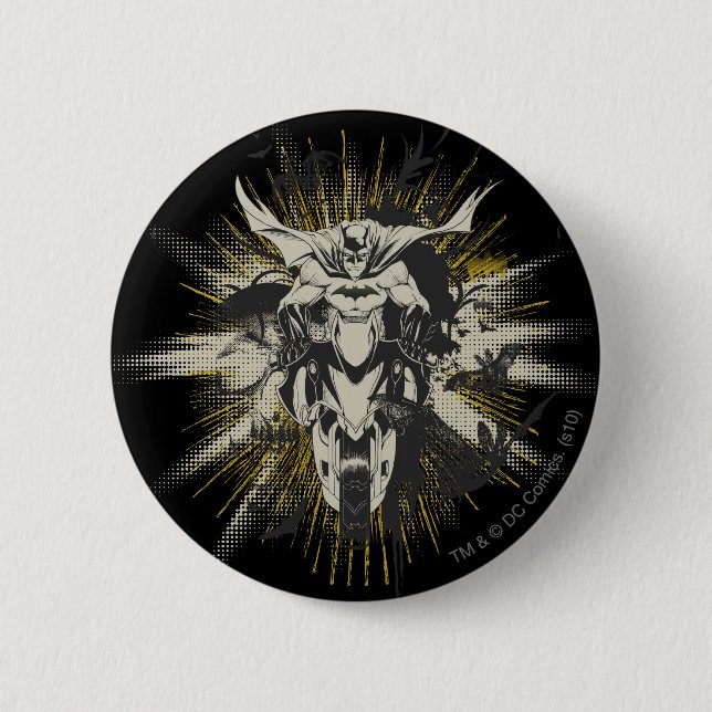 Bóton Redondo 5.08cm Batman na bicicleta (Frente)