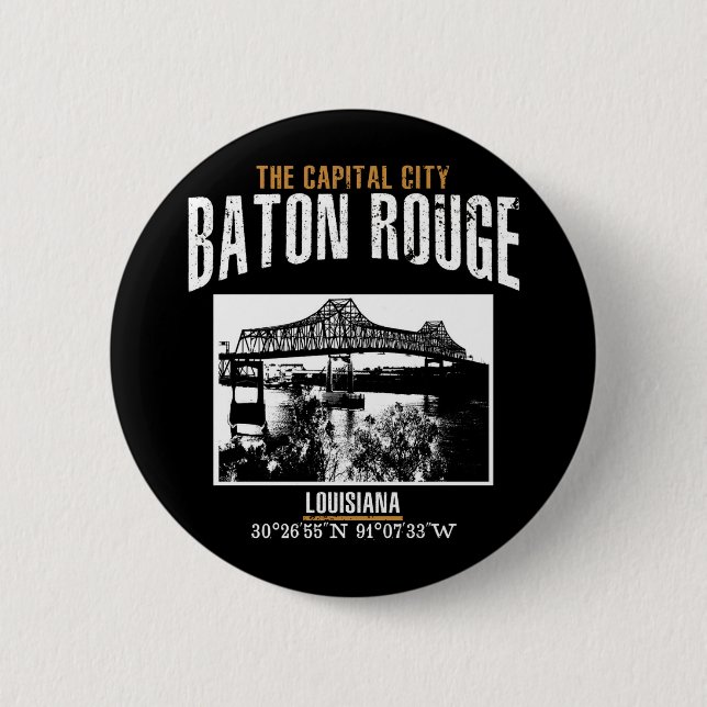 Bóton Redondo 5.08cm Baton Rouge (Frente)