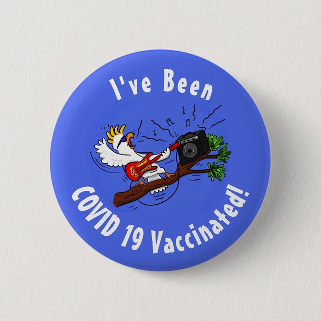 Bóton Redondo 5.08cm Batuta engraçada tocando cartoon de violão (Frente)