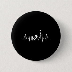 Bóton Redondo 5.08cm Bbyll Ekg Heartbeat do Jogador de Bysketbyll
