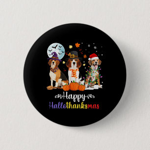 Bóton Redondo 5.08cm Beagle Dog Halloween Feliz Natal Halloth