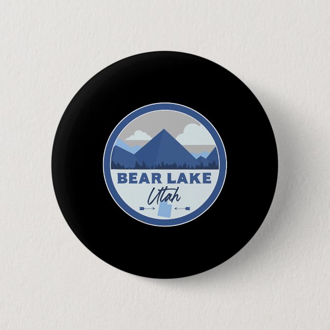 Bóton Redondo 5.08cm Bear Lake Utah Ut Mountains Badge Hiking Souvenir  (Frente)