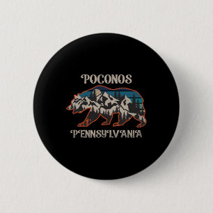Bóton Redondo 5.08cm Bear Mounains Poconos Pensilvânia Pa Vintage 80s