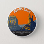 Bóton Redondo 5.08cm Bears Ears Monumento Nacional Utah Vintage<br><div class="desc">Bears Ears vetor trabalho de arte design. O monumento protege a terra pública que circunda as Ursas,  um par de bordas,  e a área de escalada do corredor indiano Creek.</div>