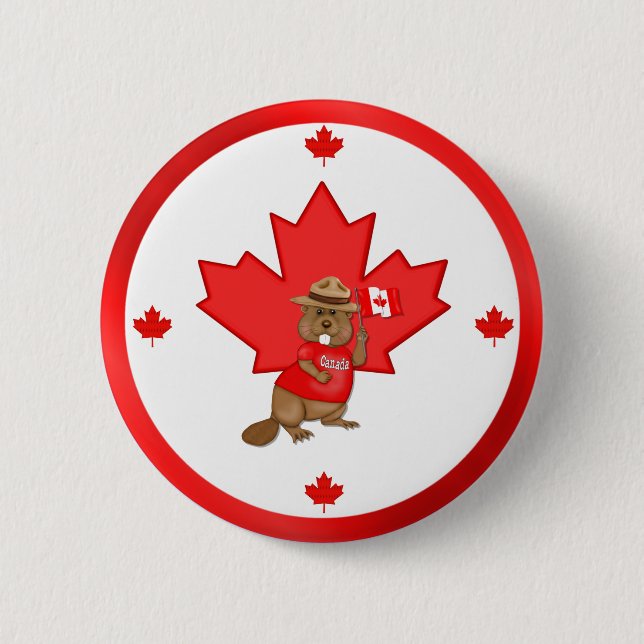 Bóton Redondo 5.08cm Beaver orgulhosamente canadense (Frente)