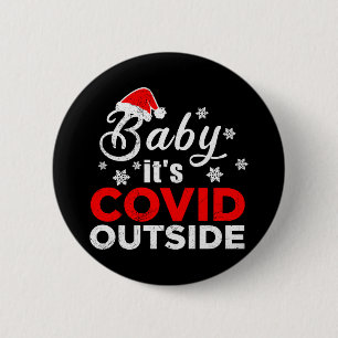 Bóton Redondo 5.08cm Bebê É Covid fora do Natal Engraçado Ideia de P