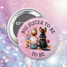 Bebê e Puppy Irmã Grande para ser Chá de fraldas