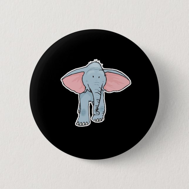 Bóton Redondo 5.08cm bebe elefante fofo (Frente)