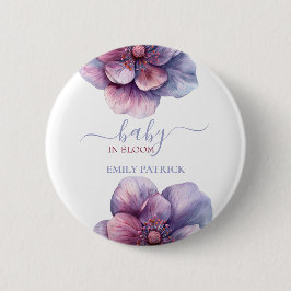 Bóton Redondo 5.08cm Bebê na floração | floral de chá de fraldas