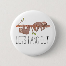 Bóton Redondo 5.08cm Bebê preguiçoso pendurado no padrão da árvore