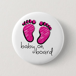 Bóton Redondo 5.08cm Bebê slogan no conselho - bebê meisje an boord