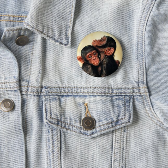 Bóton Redondo 5.08cm Bebês Mais Pobres | Chimpanzé Hug (In Situ)