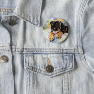 Bóton Redondo 5.08cm Bebês Mais Pobres   Tímido Bulldog Inglês