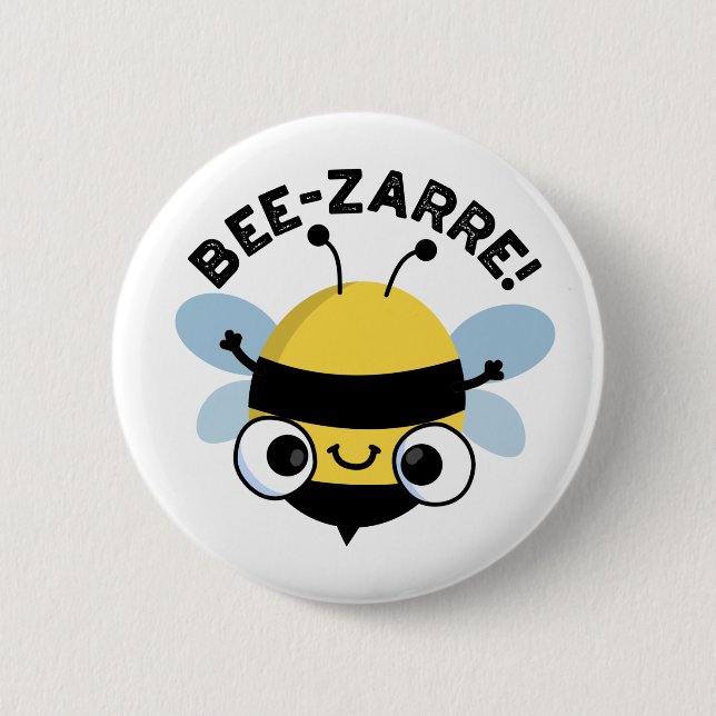 Bóton Redondo 5.08cm Bee zarre Funny Bizarre Bee Pun (Frente)
