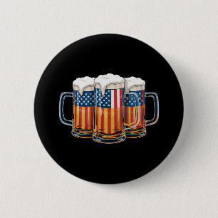 Bóton Redondo 5.08cm Beer American Flag 4 de julho Merica Bebendo EUA