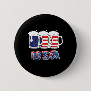 Bóton Redondo 5.08cm Beer American Flag 4 De Julho Merica Usa Bebendo