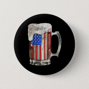 Bóton Redondo 5.08cm Beer American Flag 4 De Julho Partido Bebendo Dos