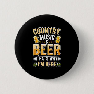 Bóton Redondo 5.08cm Beer Drinker Country Music Beer Bebendo Aniversári