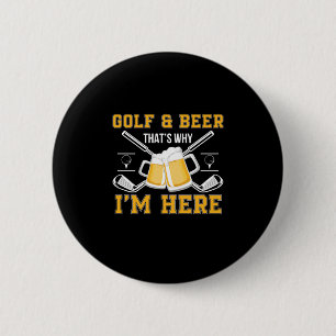 Bóton Redondo 5.08cm Beer Drinker Golf E Beer Aniversário