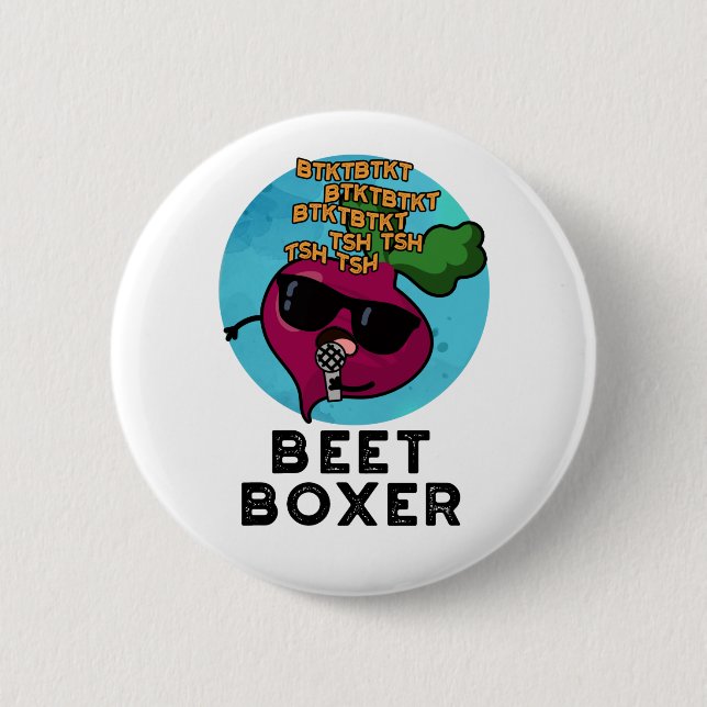 Bóton Redondo 5.08cm Beet Boxer Funny Beatbox Veggie Pun (Frente)