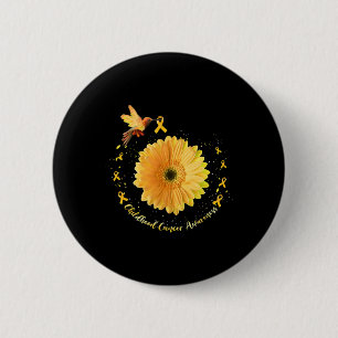 Bóton Redondo 5.08cm Beija-flor Amarelo Girassol Conscientização do Cân