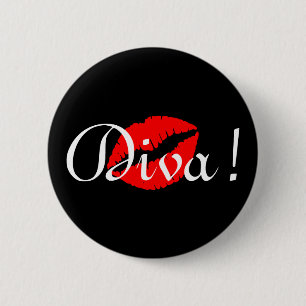 Bóton Redondo 5.08cm Beijo da Diva Vermelha