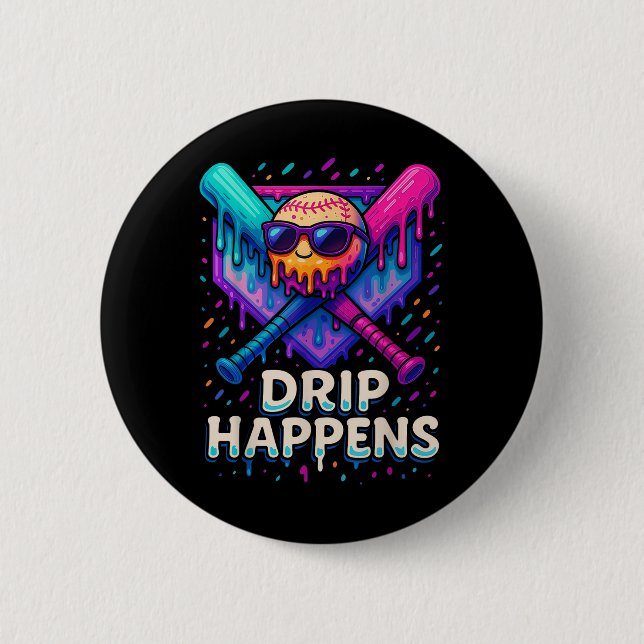 Bóton Redondo 5.08cm Beisebol Estilo de Vida 101 Roupa Jovens Baseball  (Frente)