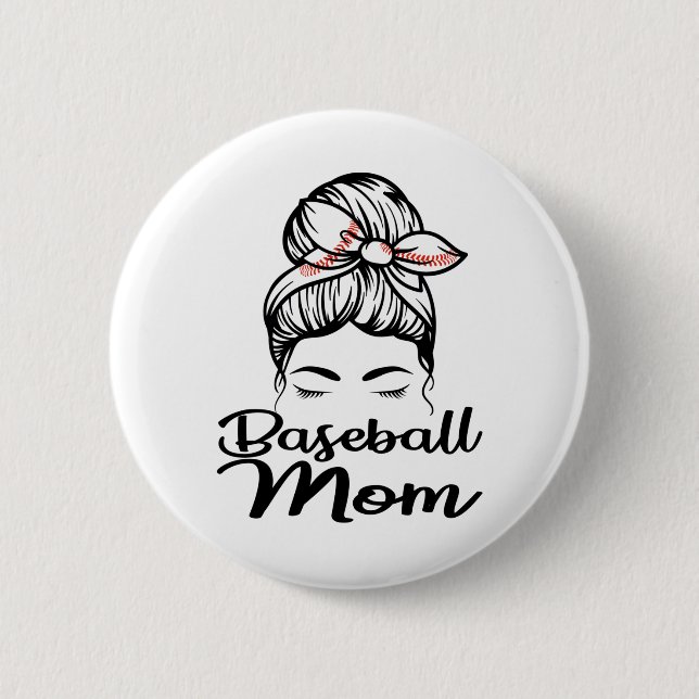 Bóton Redondo 5.08cm Beisebol Mãe Leopard Engraçado Softball Mãe (Frente)