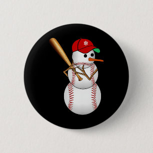 Bóton Redondo 5.08cm Beisebol Snowman Neve Natal Natal Presente Homens