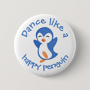 Bóton Redondo 5.08cm Bela dança Como um Pinguim Feliz