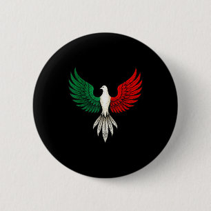Bóton Redondo 5.08cm Bela Pomba da Bandeira Mexicana Patriótica Paz Ave