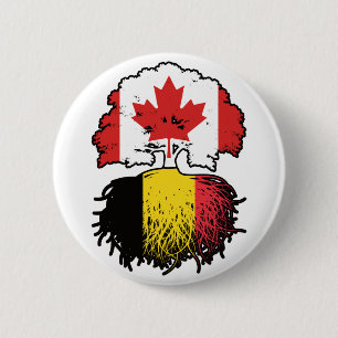 Bóton Redondo 5.08cm Bélgica Belga Canadá, Canadá, Bandeira de Raízes d
