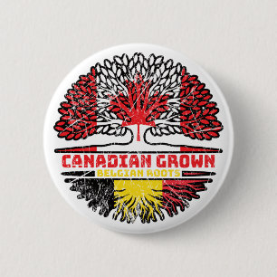 Bóton Redondo 5.08cm Bélgica Belga Canadá, Canadá, Bandeira de Raízes d