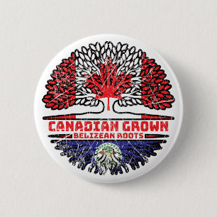 Bóton Redondo 5.08cm Belize Belizean Canada Tree Roots Flag