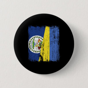 Bóton Redondo 5.08cm Belize Ucrânia Bandeira Meio Belizeano Herança Ucr