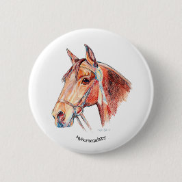 Bóton Redondo 5.08cm Belo Cavalo de Baía com Rosette