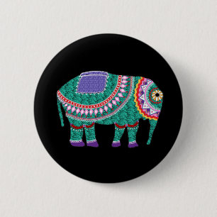 Bóton Redondo 5.08cm Belo Elefante Ornamentado