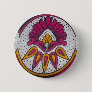 Bóton Redondo 5.08cm Belo Tecido Africano  Motif Art Impressão