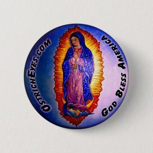 Bóton Redondo 5.08cm Bênção da senhora Guadalupe