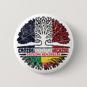 Bóton Redondo 5.08cm Benin Beninese França Francesa Rota Bandeira