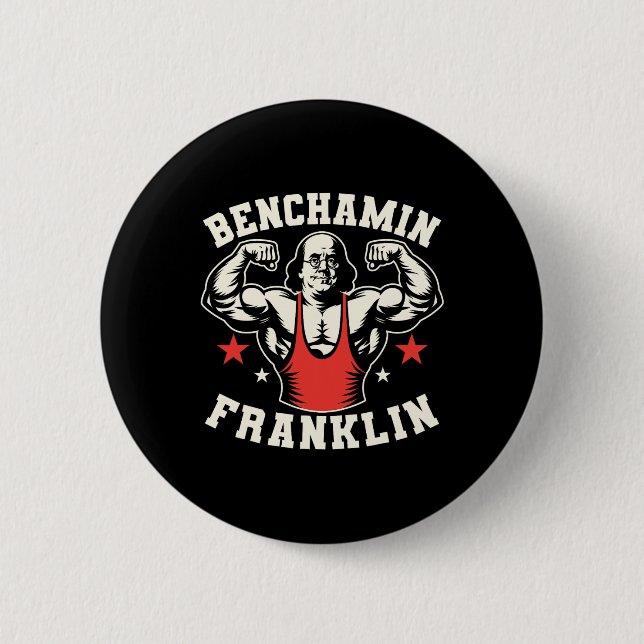 Bóton Redondo 5.08cm Benjamin Benchamin Franklin Bench Press Bodybuildi (Frente)
